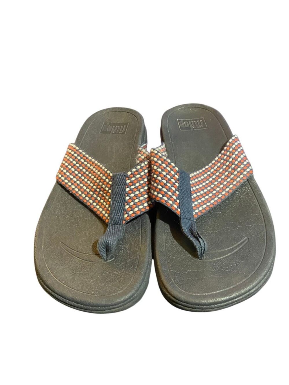 Fit flop midnight navy mix, wedge sandal, slip on 7